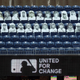 A view of cut-outs of African-American players from the Negro Leagues are displayed in left field during a game between the Philadelphia Phillies and the Atlanta Braves at Citizens Bank Park on August 29, 2020 in Philadelphia, Pennsylvania. Players are wearing #42 in honor of Jackie Robinson this weekend. The day honoring Jackie Robinson, traditionally held on April 15, was rescheduled due to the COVID-19 pandemic.